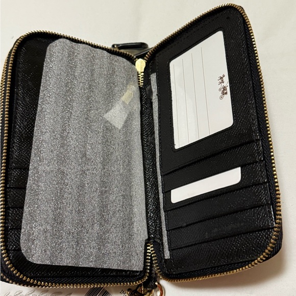 Coach Signature Brown Wristlet Case - Picture 3 of 5